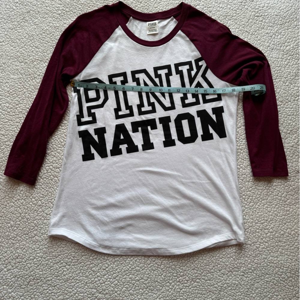 Pink Victoria’s Secret Pink Nation 3/4 Sleeve T Shirt